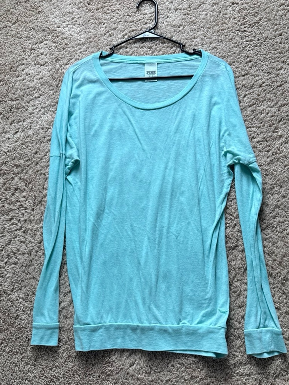 Victoria's Secret Light Blue Long-Sleeve Scoop Neck Top